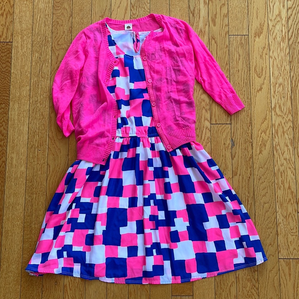 Totally Girl TG girls 10/12 dress blue and bright pink